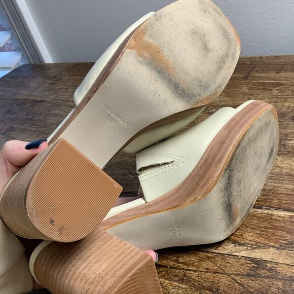 Steve Madden Cream block heel slides size 6.5 - Picture 6 of 7